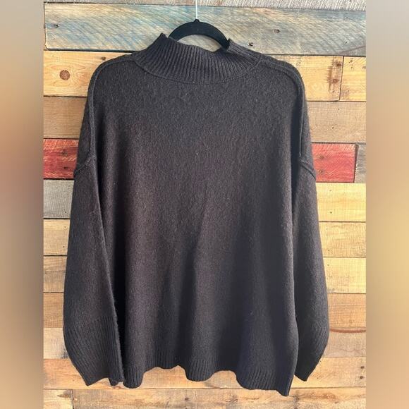 Time And Tru Black Maternity Mock Neck Sweater Size Large - Picture 2 of 11